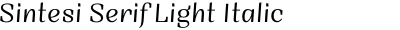 Sintesi Serif Light Italic